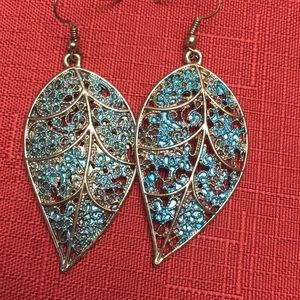 Gold/ Blue earrings